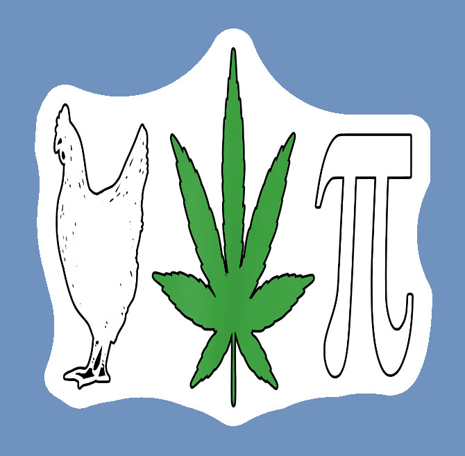 Weatherproof Chicken Pot Pie Weed Stickers Vinyl Decal Added Layer UV Safe Humor