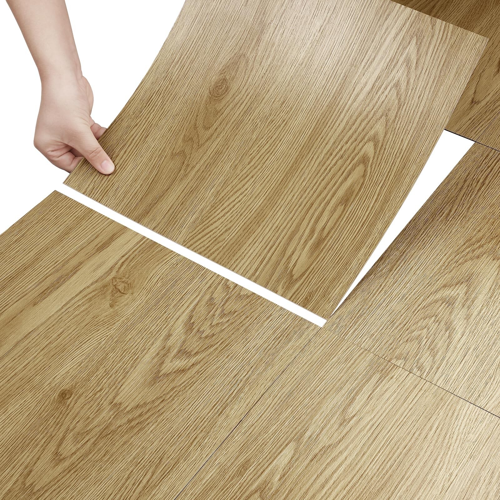 Stickyart Oak Wood Vinyl Flooring Peel and Stick Floor Tile 12"x12" Waterproo…