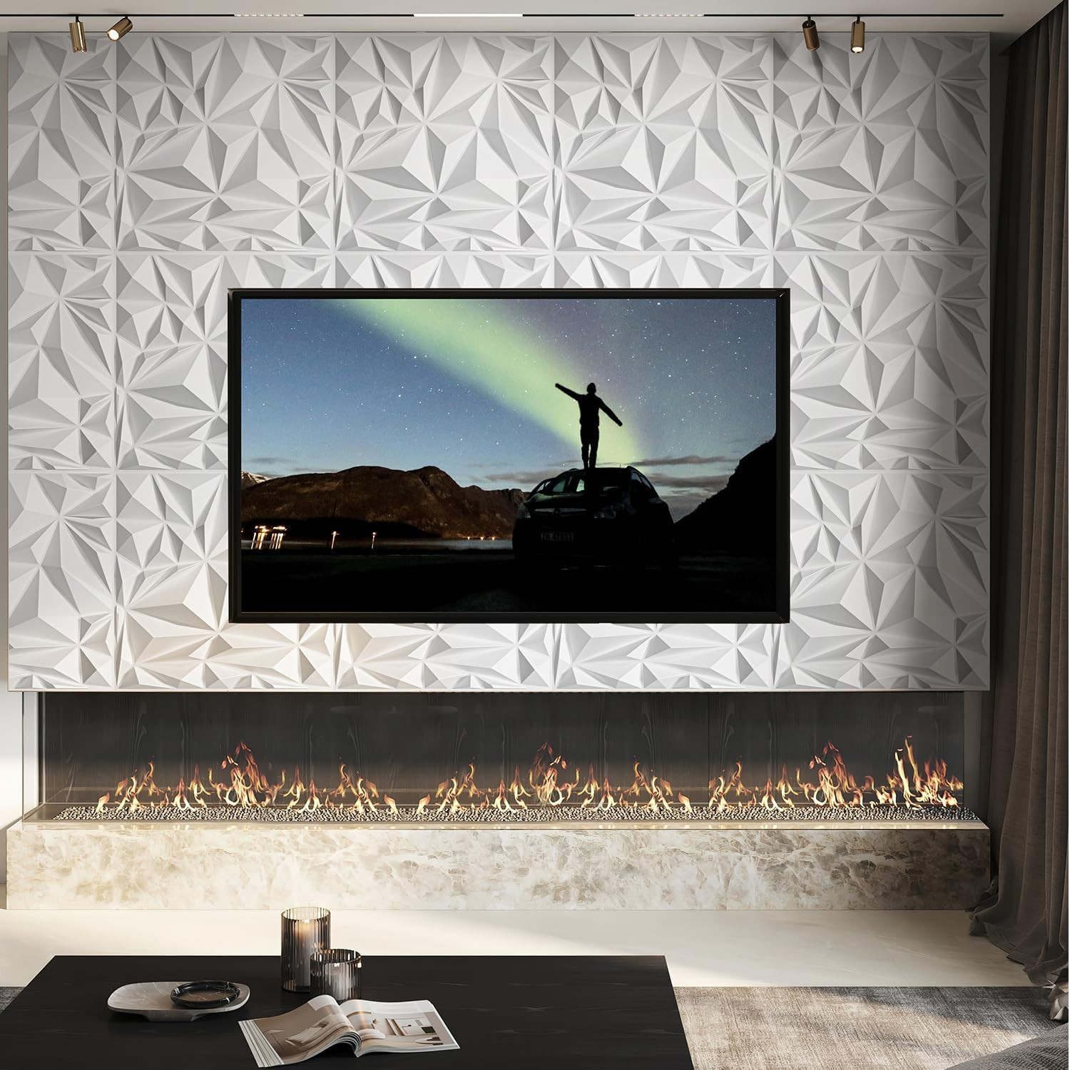 Diamond 3D Wall Panels – Paintable Textured Decor for Living Room & Bedroom