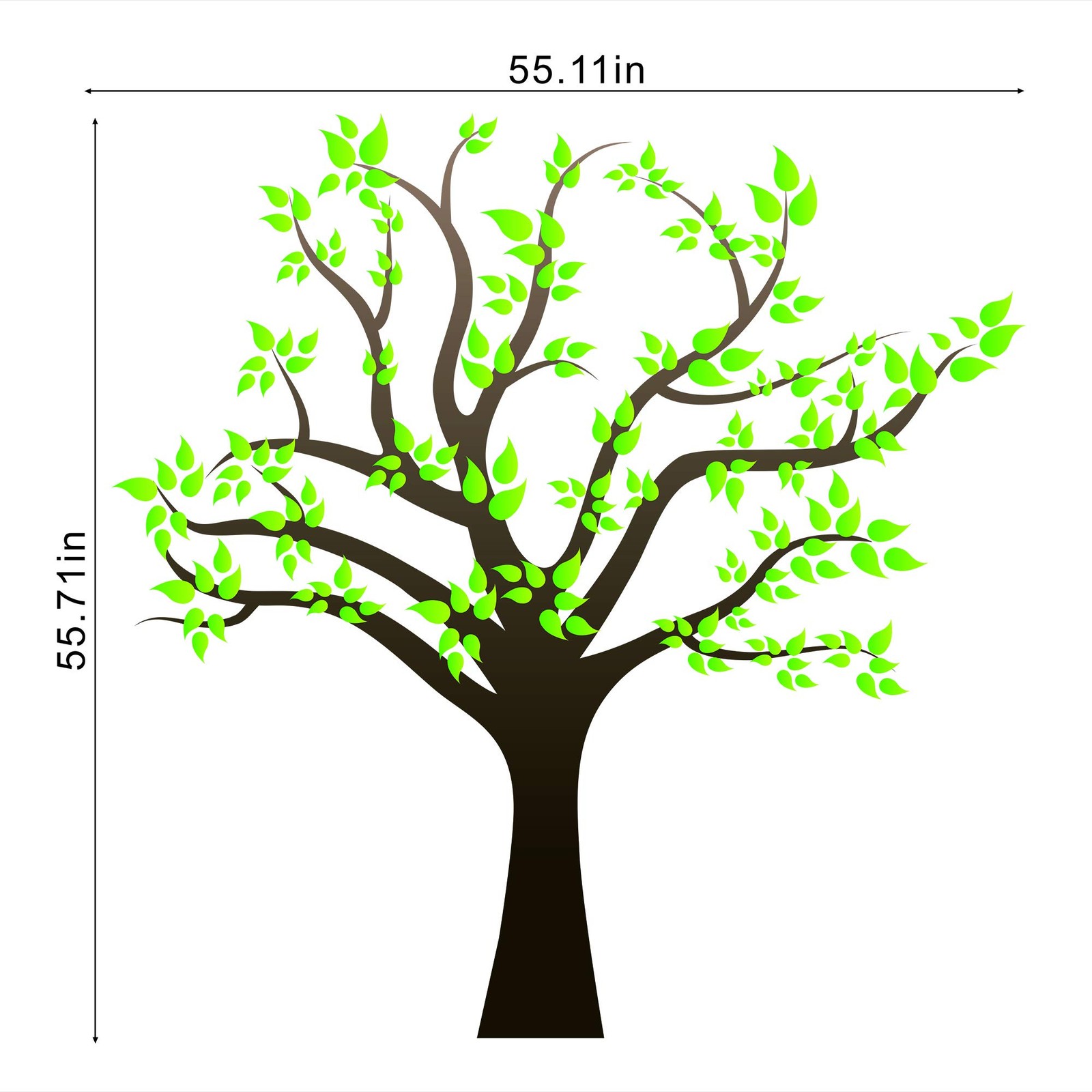 Amaonm Removable Cartoon Giant Brown Tree Wall Decals DIY Leaves Wall Sticker…