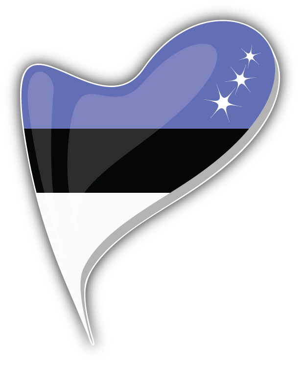 Estonia Flag Glossy Art Heart Car Bumper Sticker Decal – "SIZES"