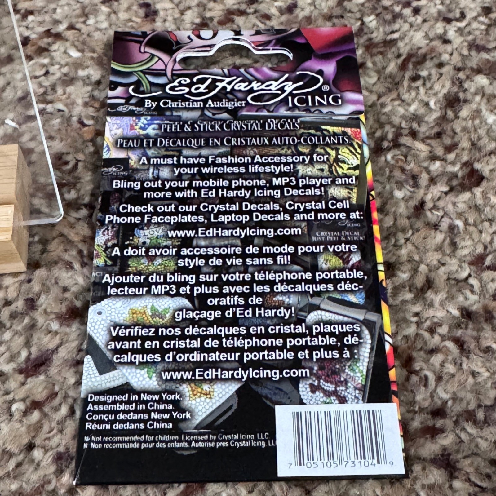 Ed Hardy By Christian Audigier Peel Stick Crystal Decal Geisha Face Japan Tattoo