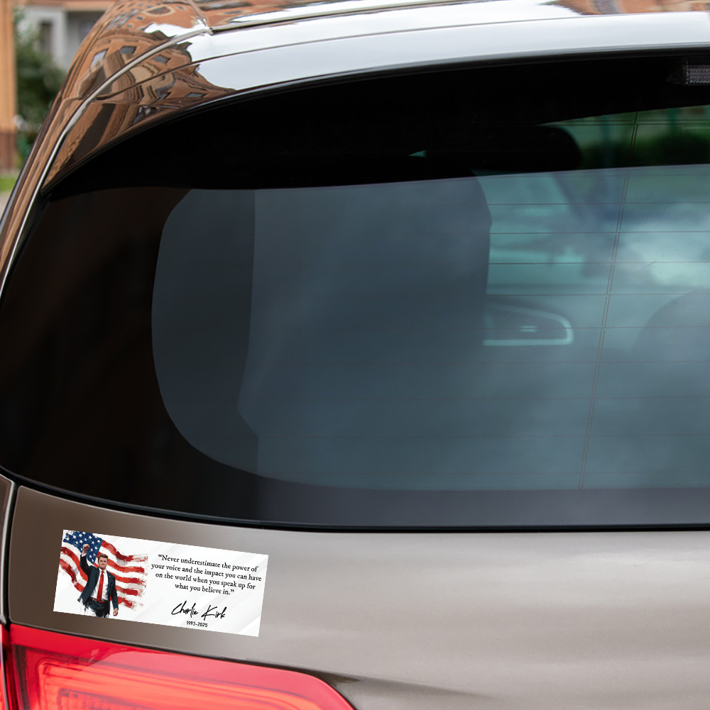 7.5" x 3" Charlie Kirk Quote Vinyl Sticker – Patriotic Gloss Finish TPUSA
