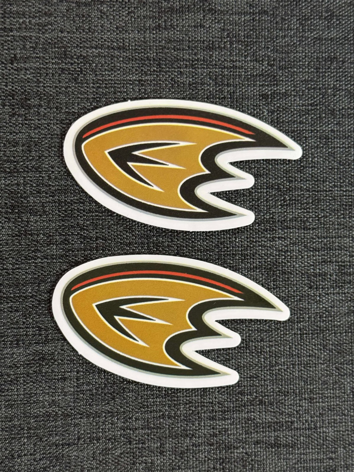 Lot (2) ANAHEIM DUCKS 1 3/8" x 2 1/2" Logo STICKERS Fast! FREE SHIP!