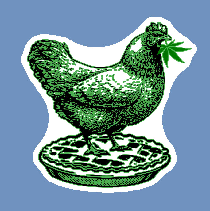 Weatherproof Chicken Pot Pie Weed Stickers Vinyl Decal Added Layer UV Safe Humor