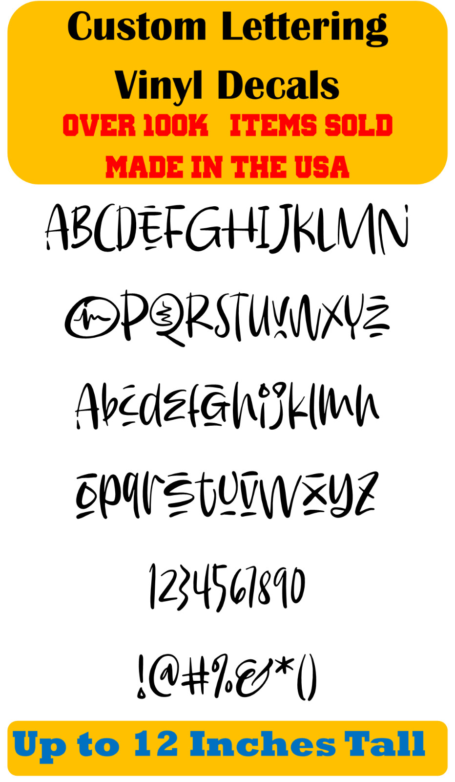 Custom Personalized Decal Vinyl Lettering Text Business Sign Graffiti Font vC