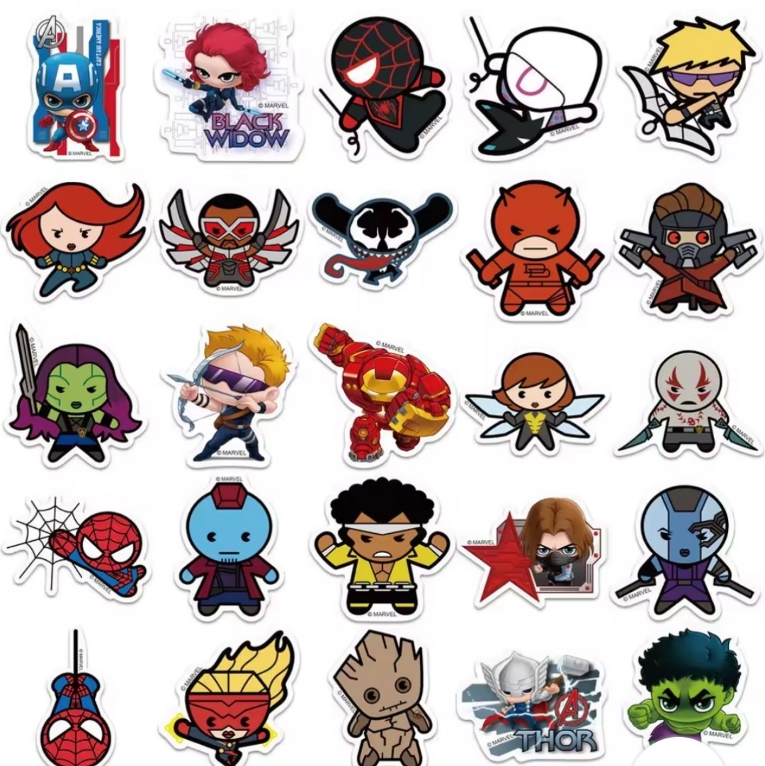 20 PCS Mini Cartoon Marvel Avengers Guardians of the Galaxy Stickers BRAND NEW