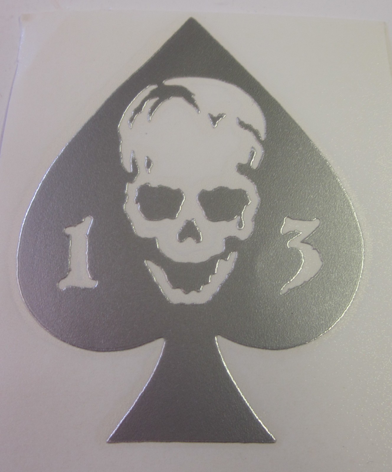 Ace of Spades 13 Skull (3" x 3.75") Vinyl Decal Sticker (Made in the USA)