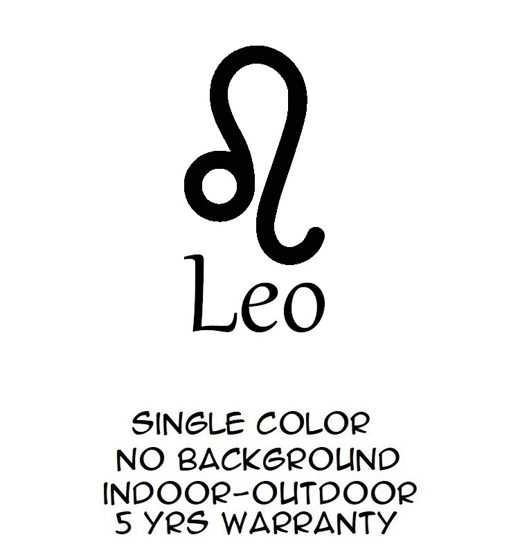 LEO Zodiac Symbol Vinyl Sticker Wall Laptop Window Bumper Yeti Car Decal