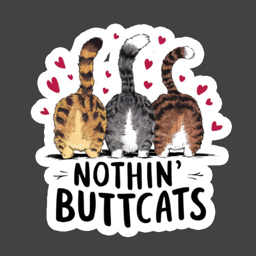 Cat Sticker Vinyl Decal Nothin Butt Cats Funny Cat Lover Humor Cute