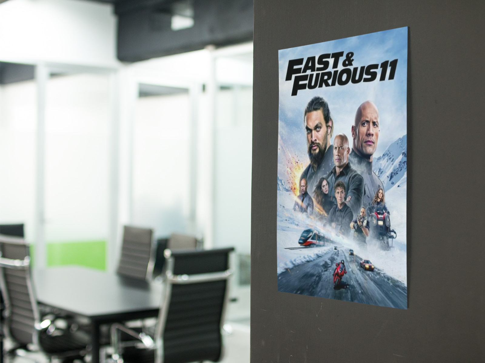 Fast & Furious 11 Movie Wall Vinyl Decal Poster Print (Removable Adhesive)