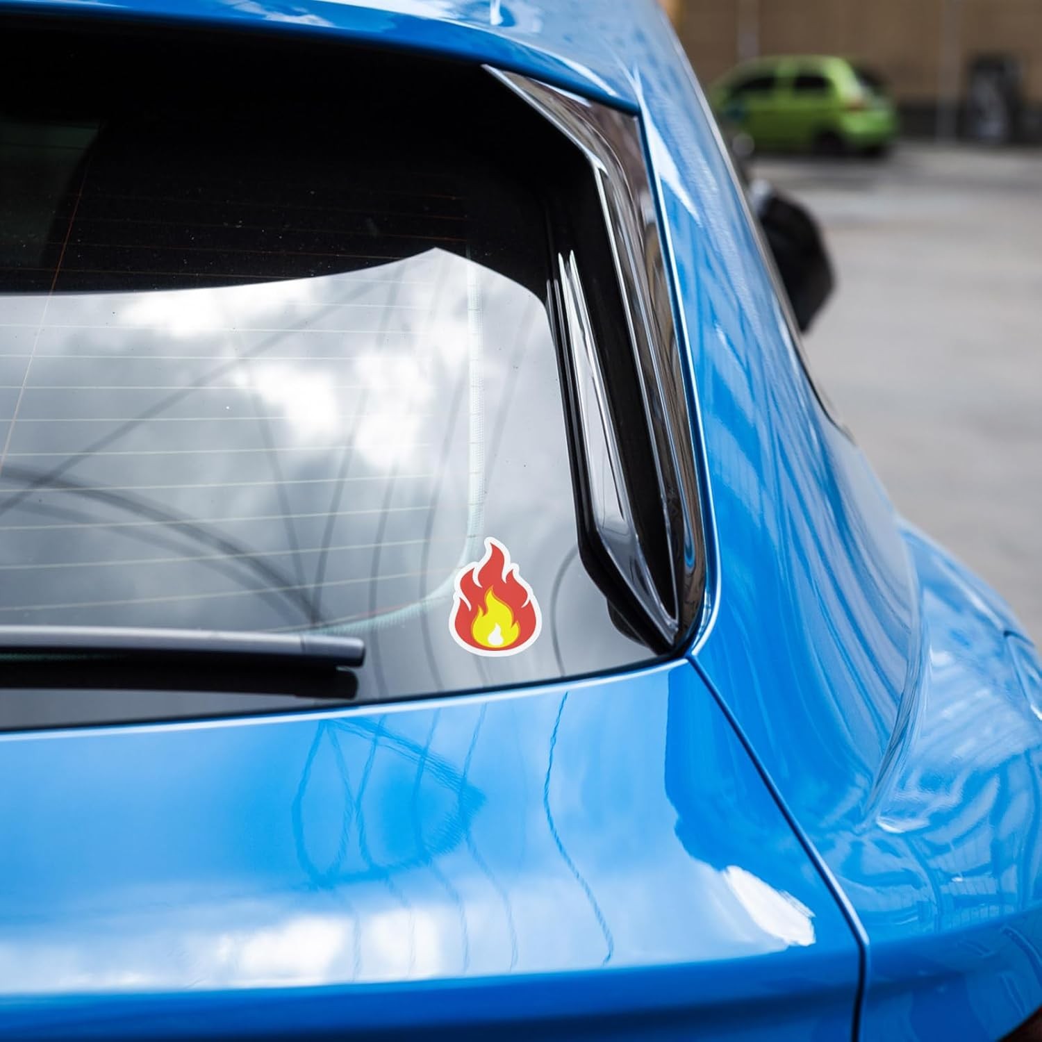 Fulmoon 144 Pcs Fire Vinyl Stickers Waterproof Flame Decals Small Red, Yellow