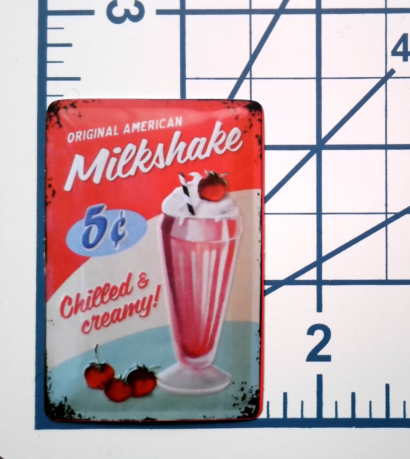 Original American Milkshake 5 Cents Chilled Creamy Vintage Ad Sticker Diner
