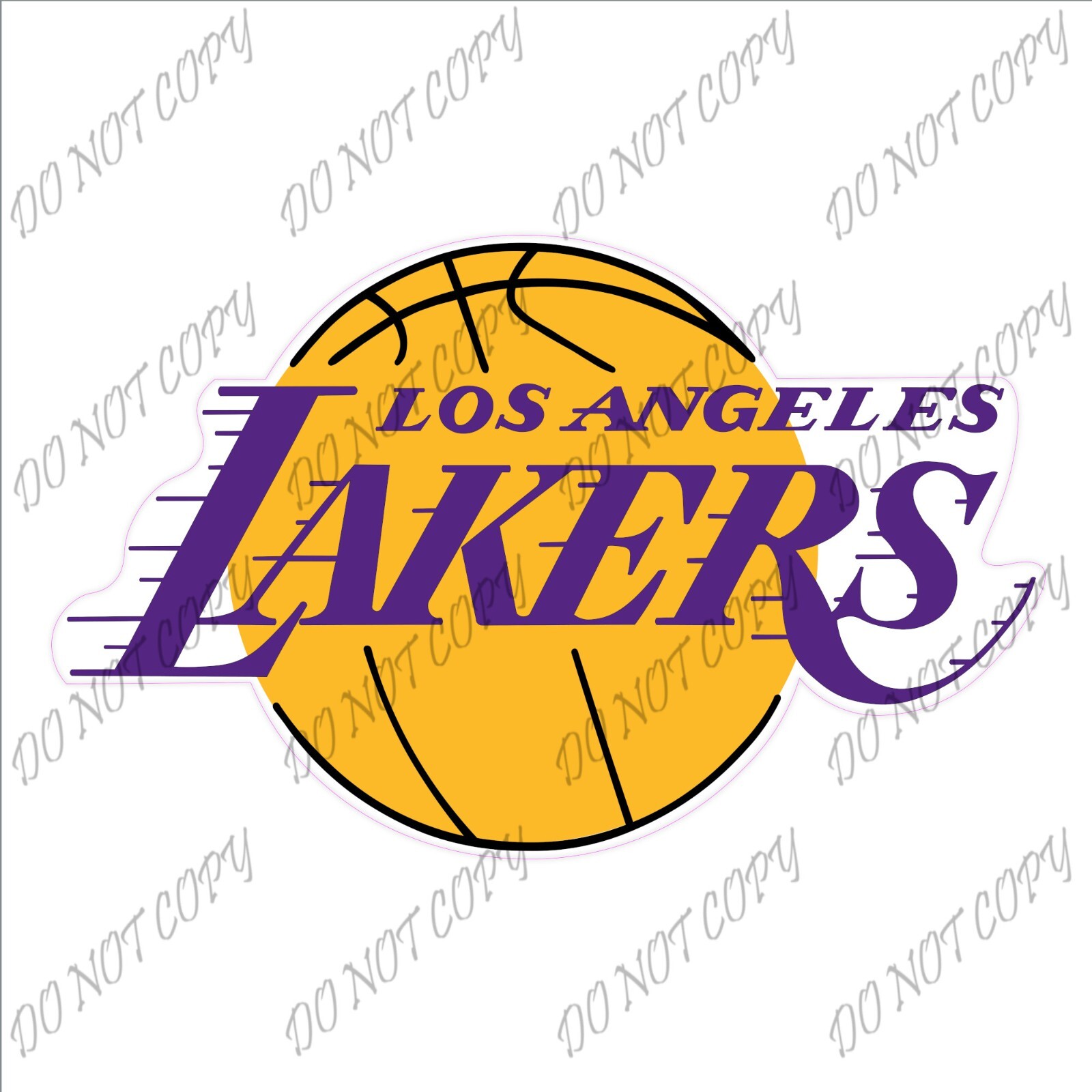 Laminated Vinyl Decal Die Cut Sticker – NBA, Los Angeles Lakers Basketball 24"
