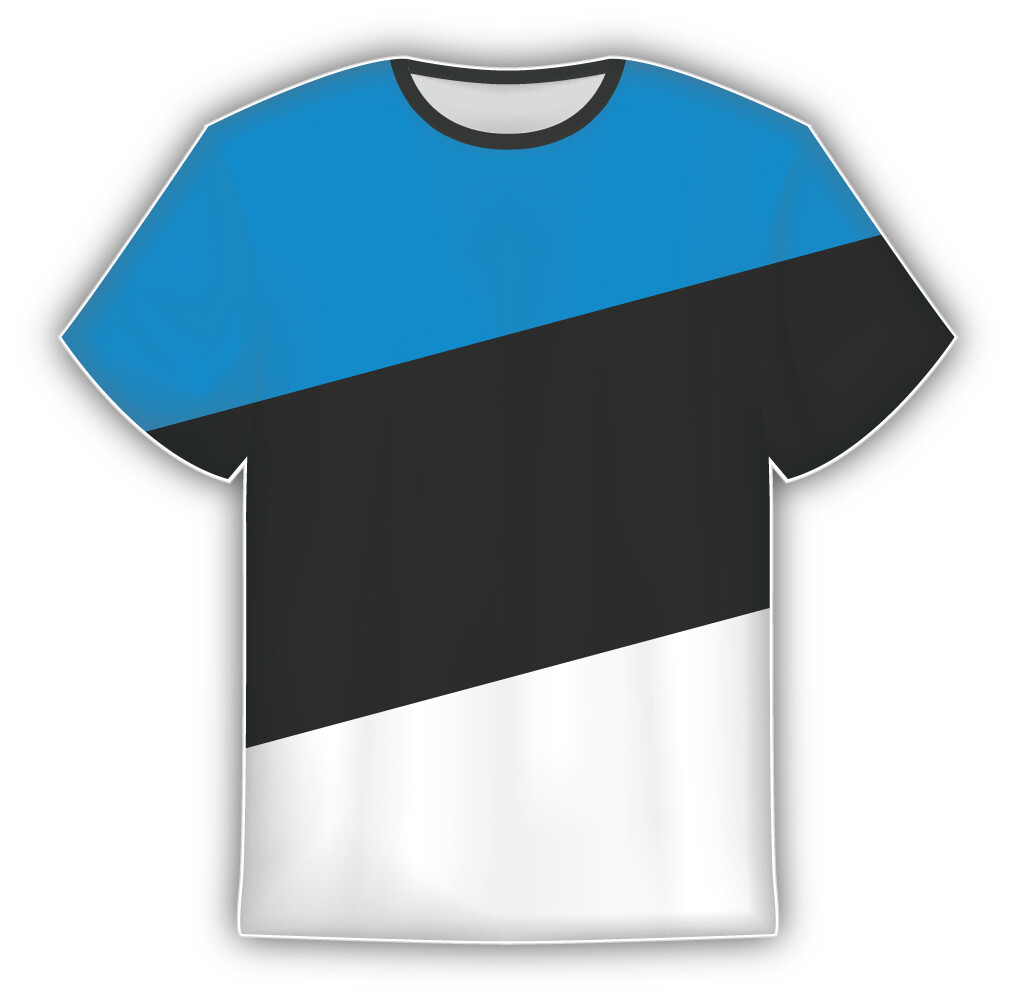 Estonia Flag Sticker In The Form Of T Shirt Vinyl Sticker Decal