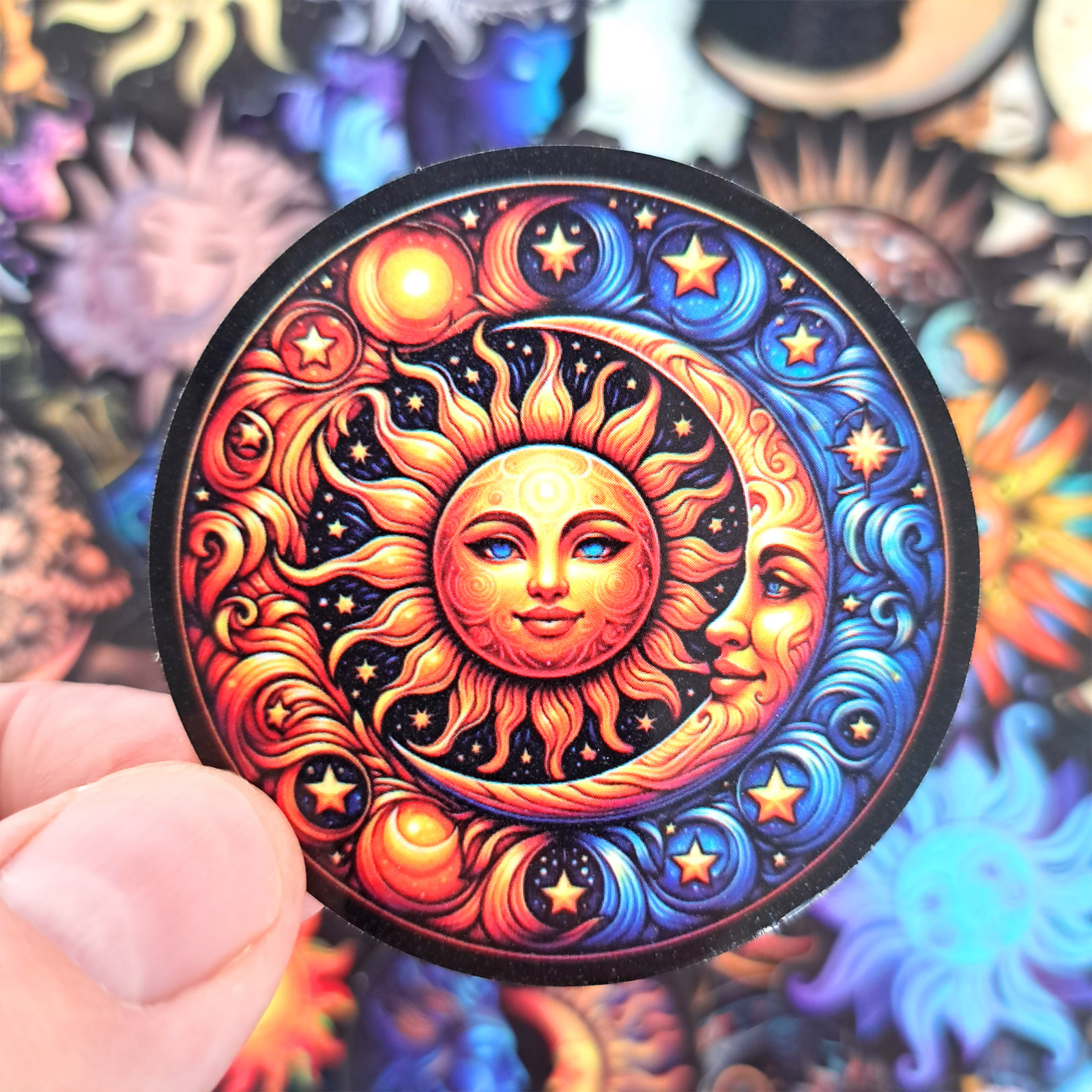 50 PCS Celestial Sun Moon Sticker Pack Galaxy Stars Mystical Astronomy Crafts