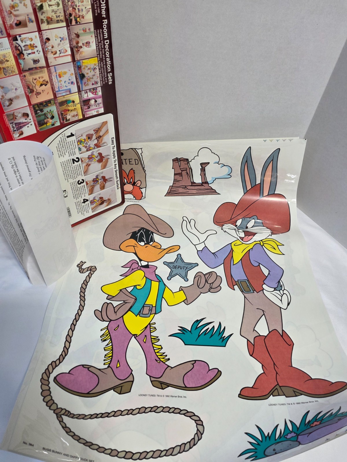 PRISS PRINTS JUMBO STICK UPS 15 PC SET LOONEY TUNES 1992 ROAD RUNNER BUGS TWEETY