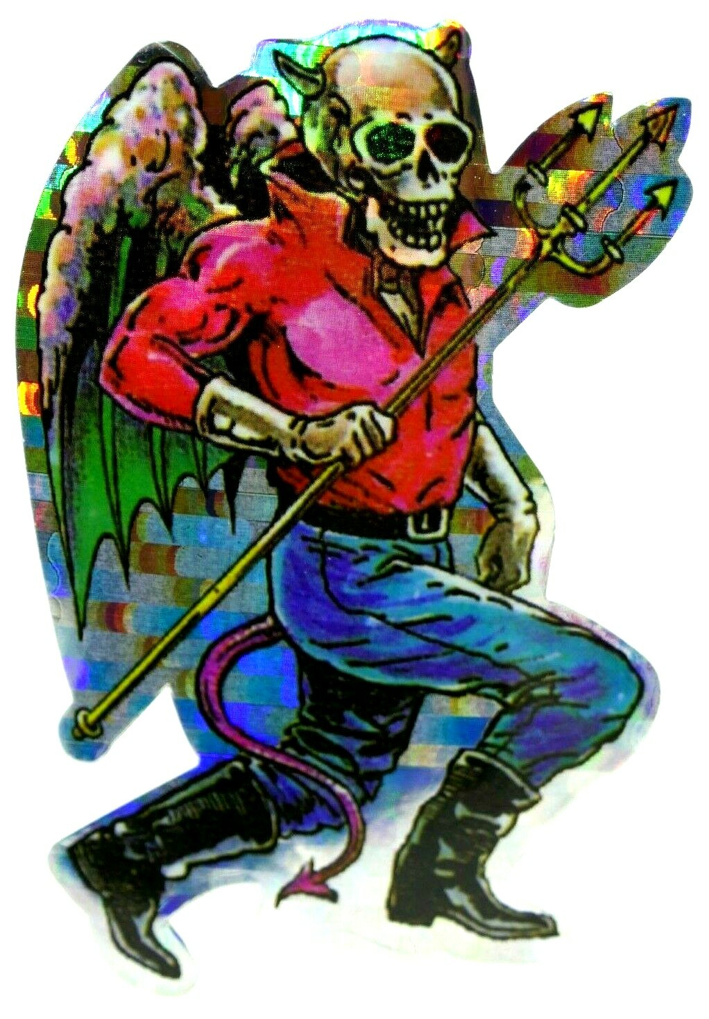 Devil Prism Sticker Decal Glossy Holo Collectible Gothic Horror Skeleton Demon