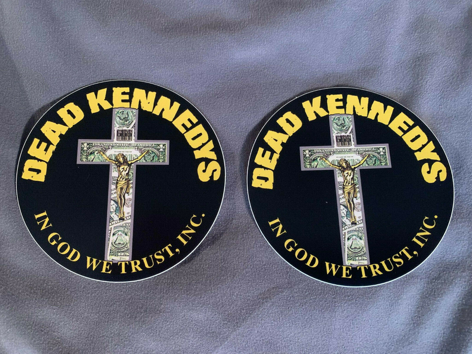 Lot of 2 DEAD KENNEDYS 3 3/4" x 3 3/4" Band Logo Stickers FAST FREE SHIP! BIAFRA