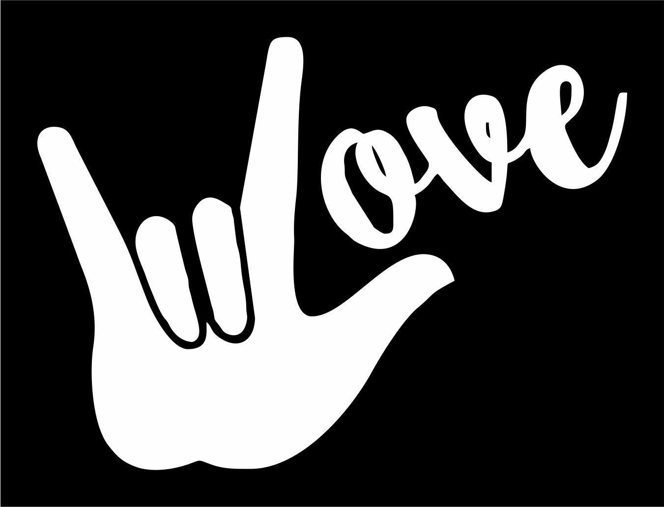 ASL Love Sign Language Vinyl Decal Car Truck Auto Window Wall Tablet Laptop SUV
