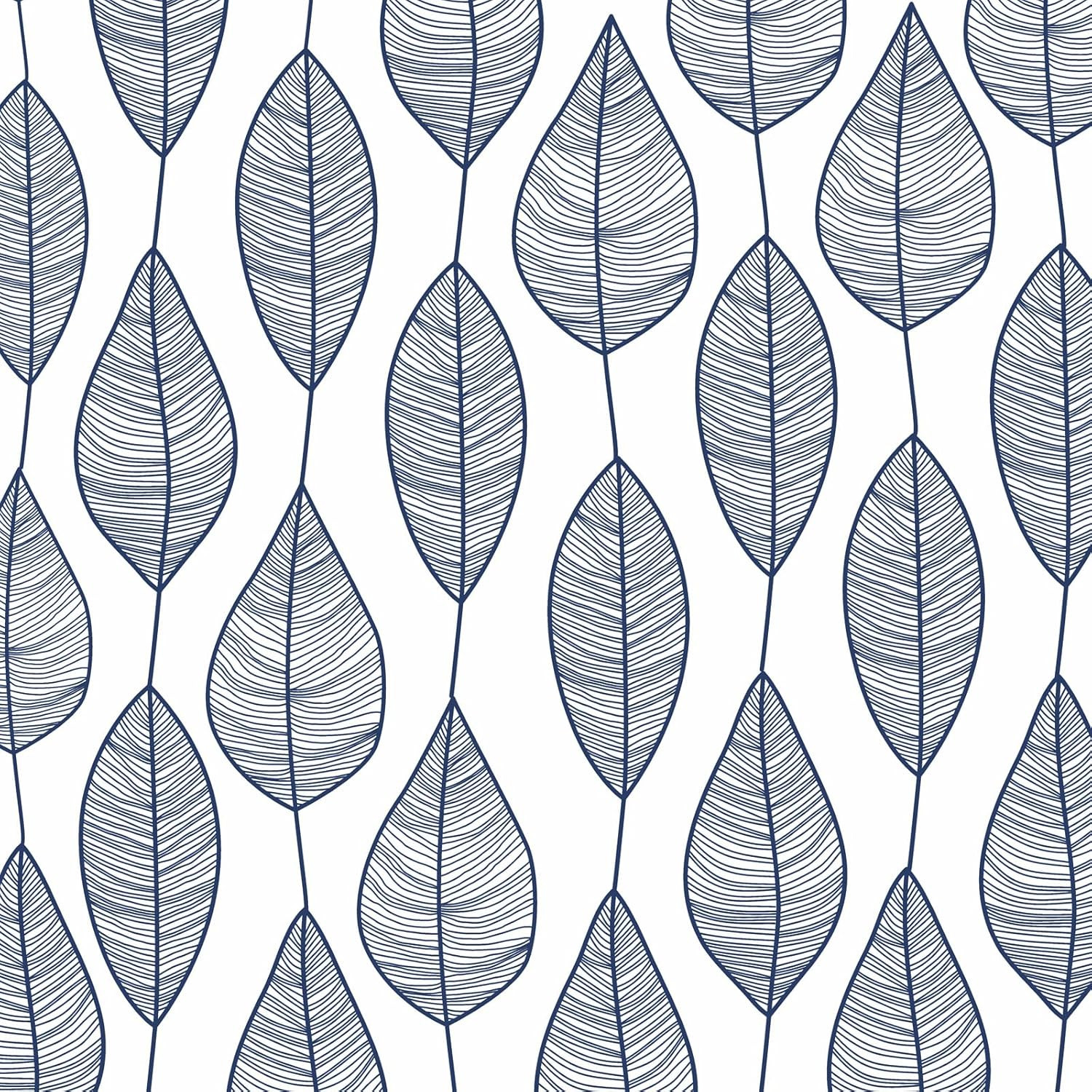 Stripy Leaf Wall Decals Modern Blue Leaf Wall Stickers Tree Leaves Wall Decals P