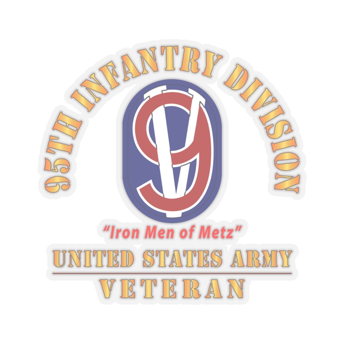Kiss-Cut Stickers – Army – SSI – 95th Infantry Division – Iron Men of Metz – US