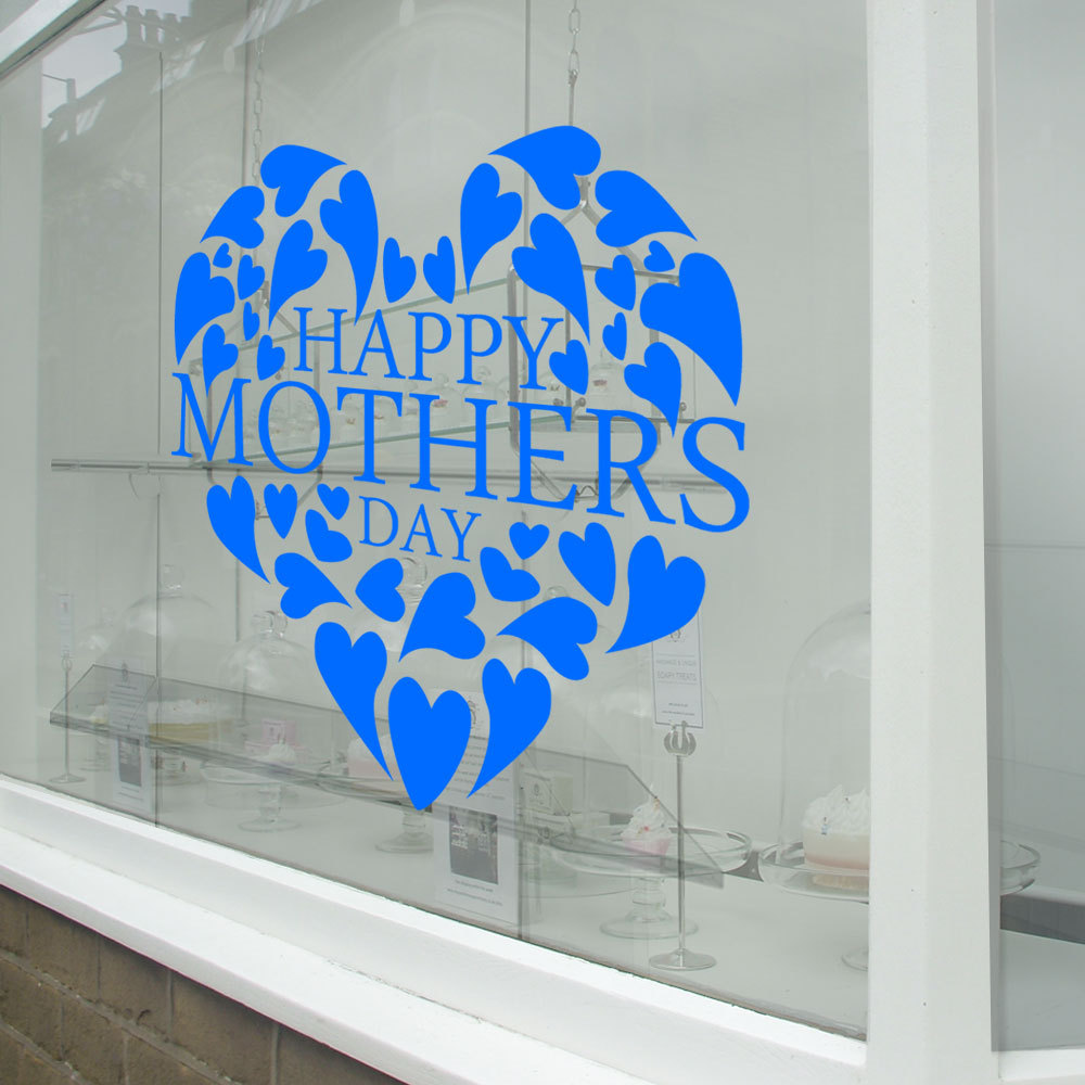 Happy Mothers Day Wall & Window Stickers Mother Decals Shop Window Display A338