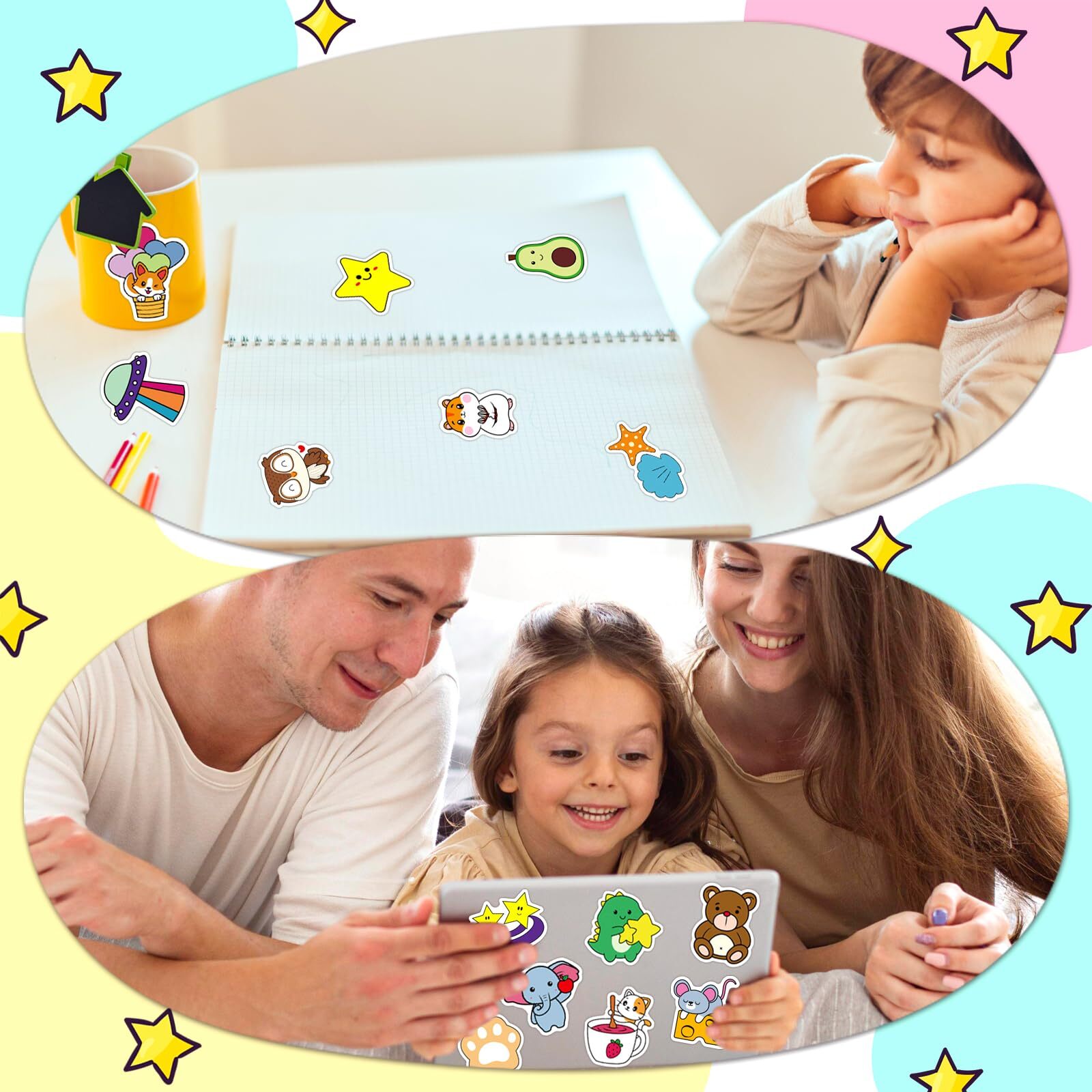 600Pcs Stickers for Kids Water Bottle Vinyl Waterproof Scrapbook Cute Bulk