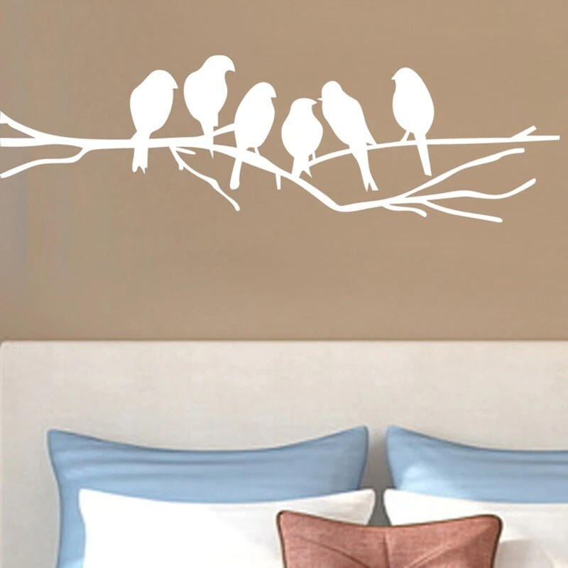 Black White Birds on the Tree Branch Removable Wall sticker decoration for Home