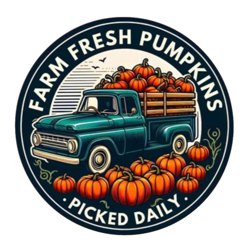 Fall – (Farm Fresh Pumpkins) 4" Decal Sticker Decorations Bags Tins Jars Cups 25
