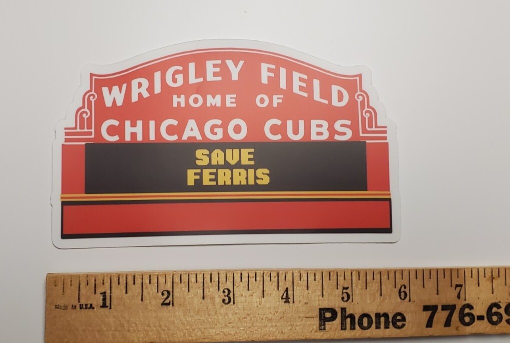 Vintage WRIGLEY FIELD Chicago Cubs 1980s era SAVE FERRIS STICKER