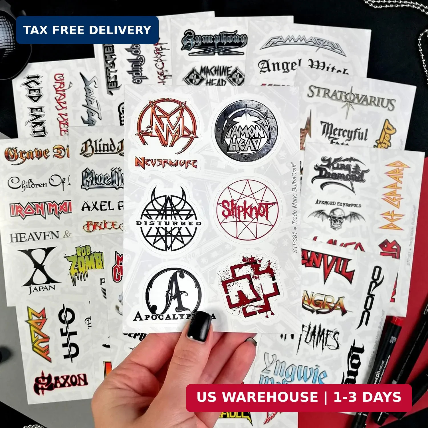 BulbaCraft 100Pcs Heavy Metal Band Stickers, Rock Stickers, Heavy Metal Gifts fo