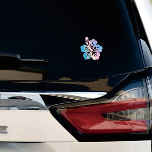 Hibiscus Flower Hawaii Vinyl Decal Sticker – 2 Pack Holographic – 4 Pack