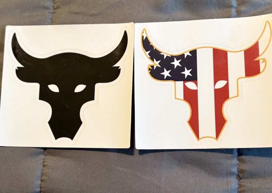 Under Armour Men's Project Rock Brahma Bull Two Vinyl Decals Black Flag