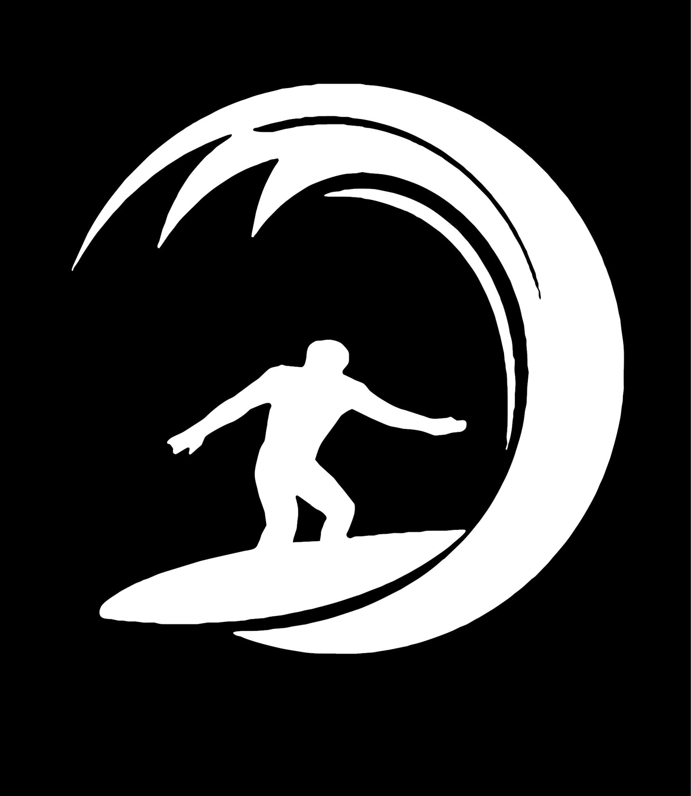 Chase Grace Studio Surfing Decal Sticker | Surfer Decal | 5.5-Inches | White