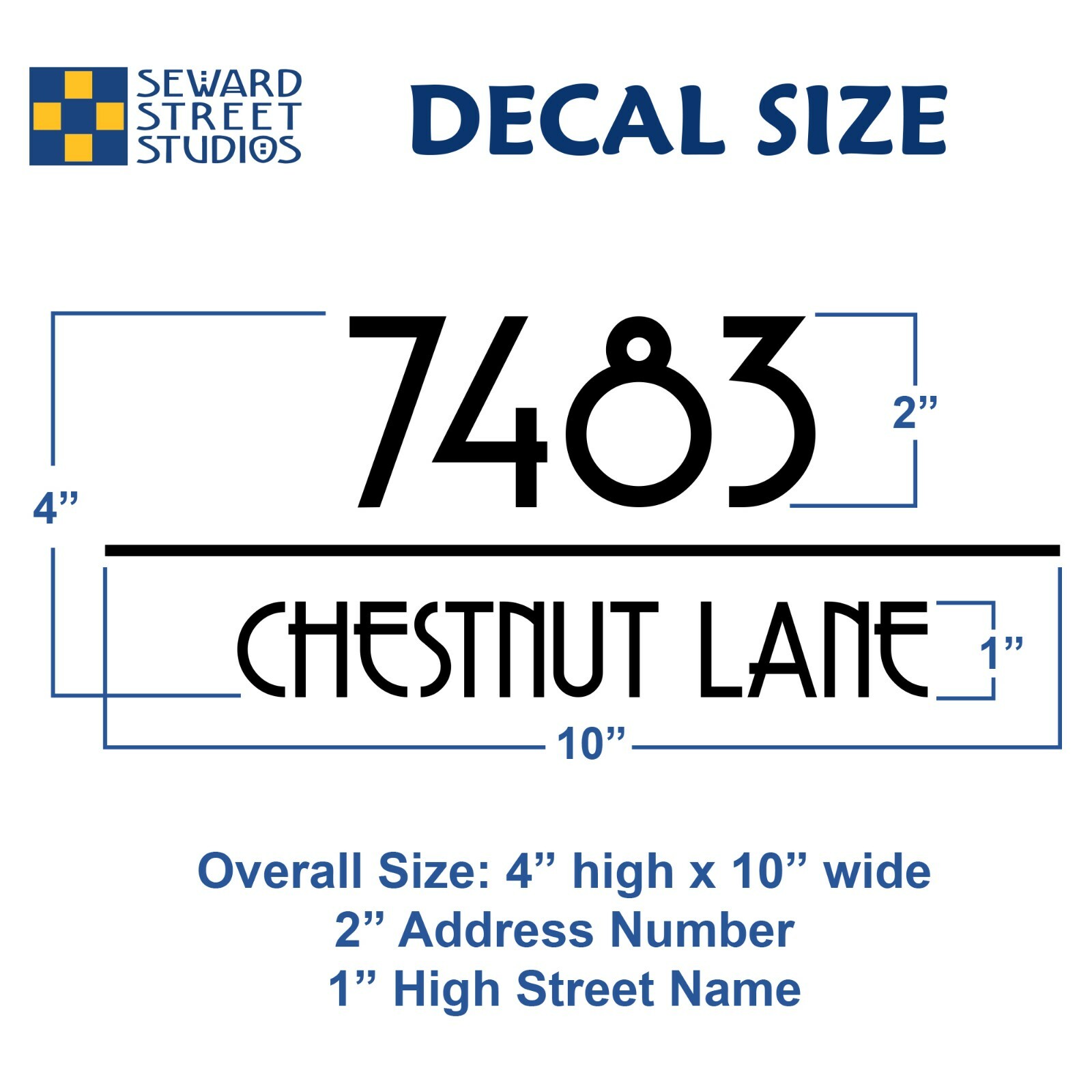 Reflective Address Number & Street Name Decal, Personalized Custom – 1274R