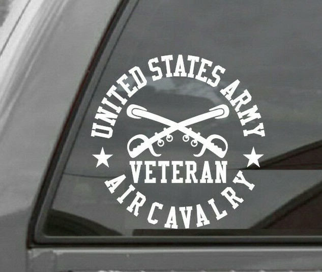 U.S. ARMY AIR CAVALRY VETERAN Vinyl Window Decal Sticker