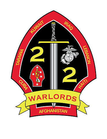 USMC 2nd Battalion 2nd Marines Patch Warlords U.S. Military vinyl decal for