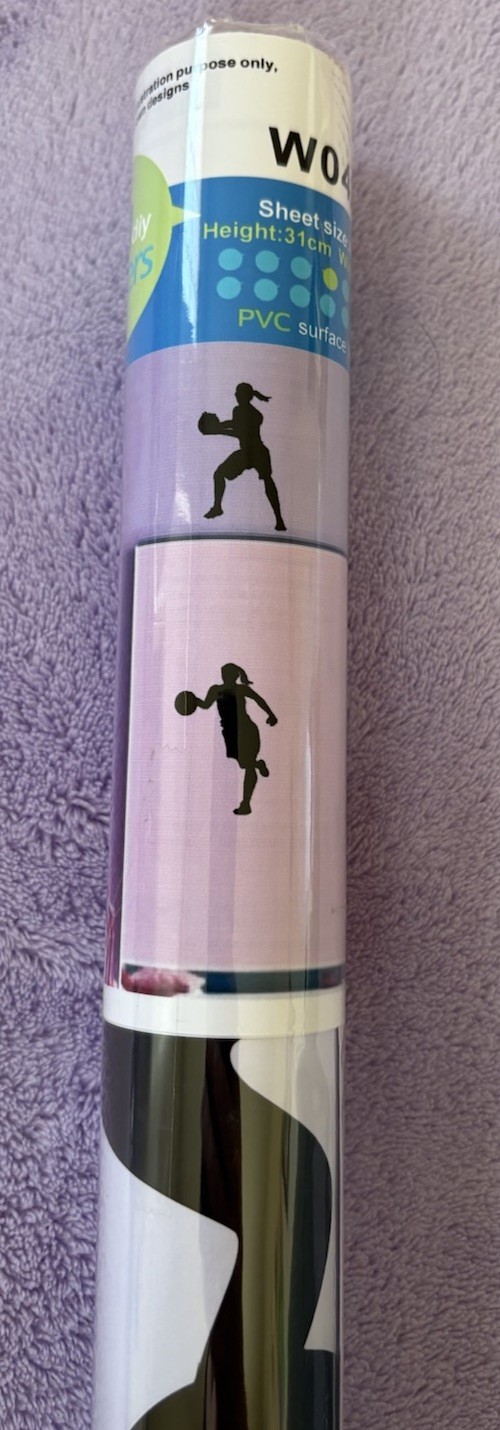 Wall Decal Stickers- Girls Basketball- 3 Pieces 9×12 Inches