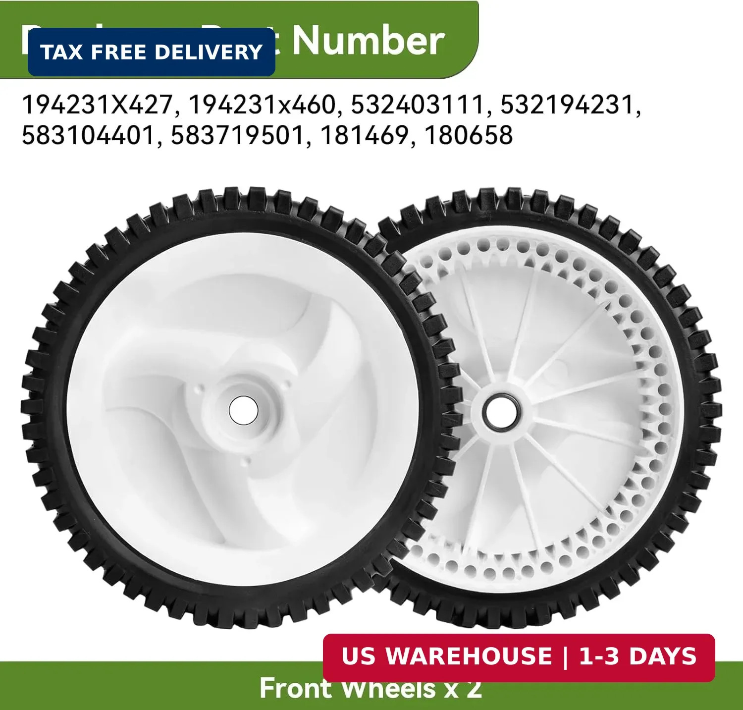 532403111 Front Drive Wheels Fit for Craftsman Mower – 194231X427 Front Tires Wh