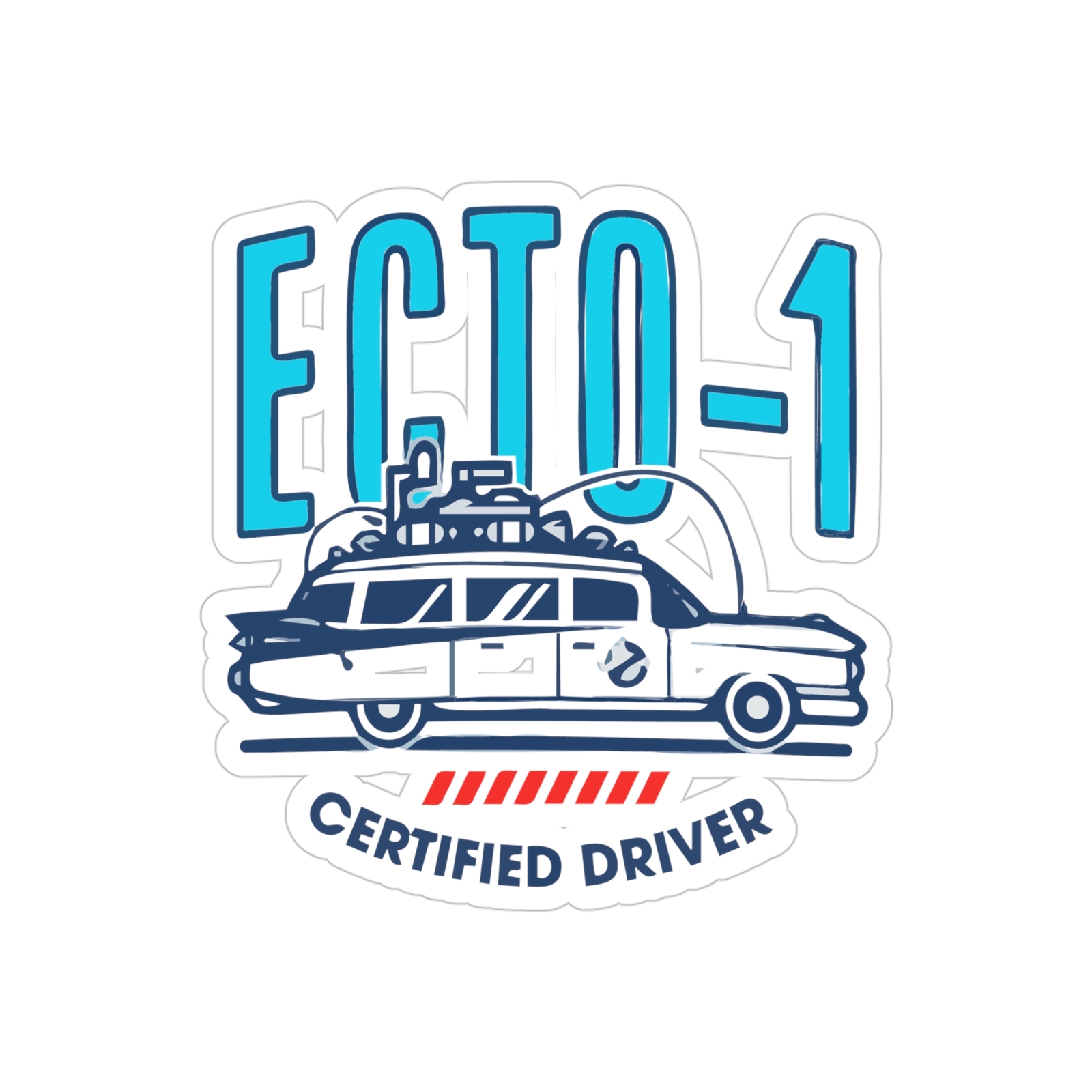 Ghostbusters ECTO-1 Certified Driver – Custom Transparent Vinyl Sticker Die-Cut