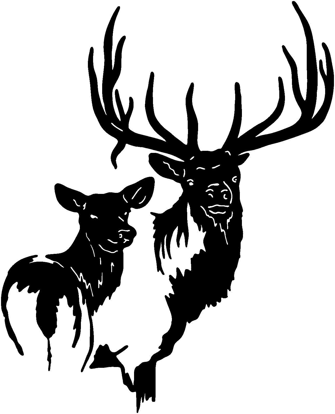 Elk Family Decal STD-3 Window Graphics for Trucks Cars Boats any smooth surface