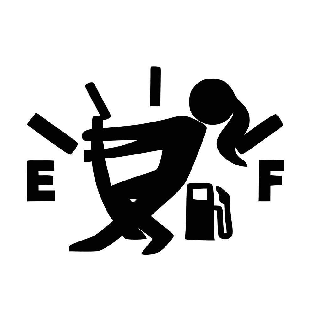 6" Empty Gas Tank Female Funny Vinyl Decal Sticker