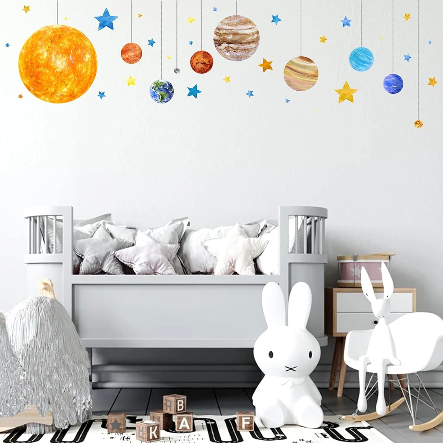 Space Wall Decals for Kids Planet Stars Solar System Kids Room Decor