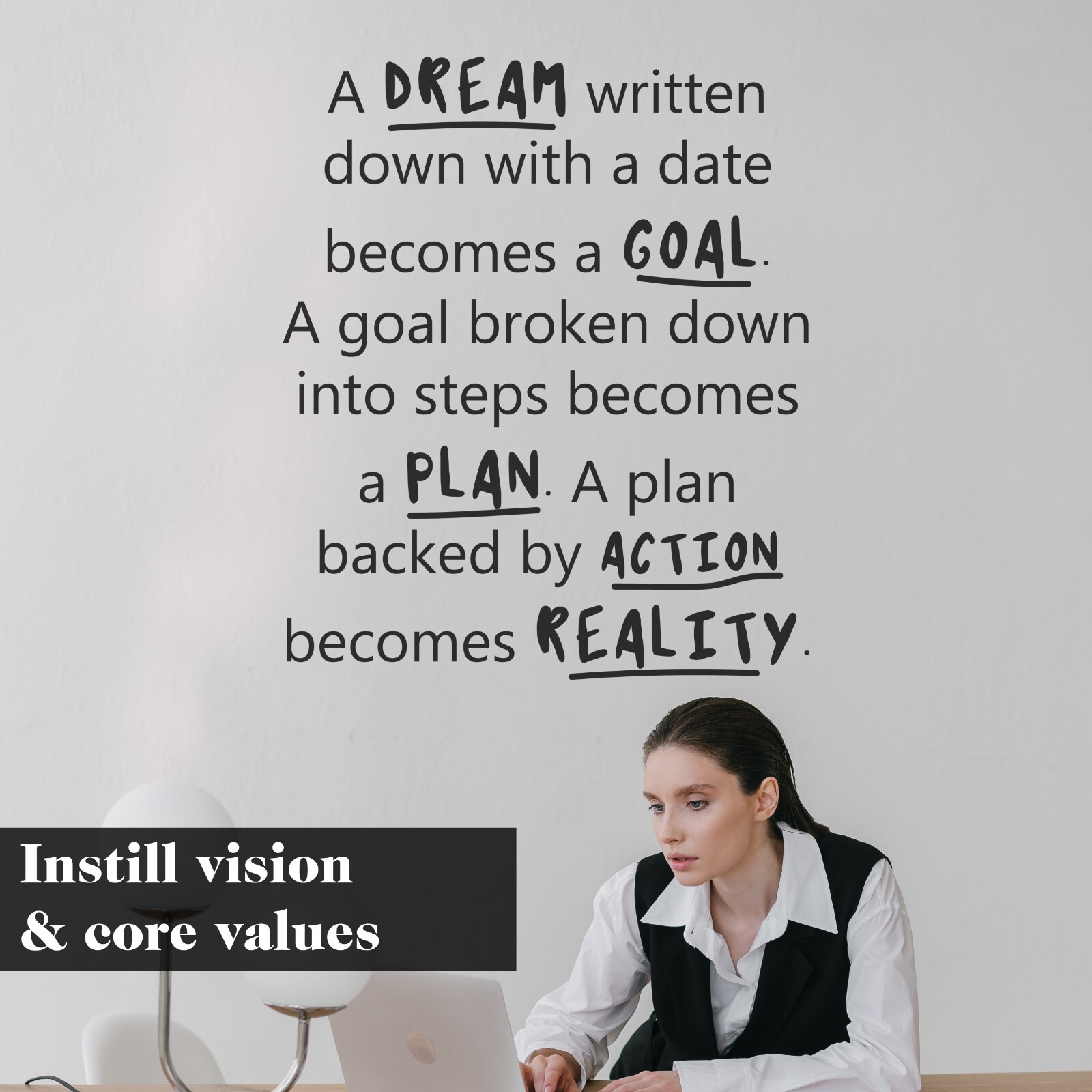A Dream Written Motivational Inspirational Office Wall Decal Sticker Vinyl Quote