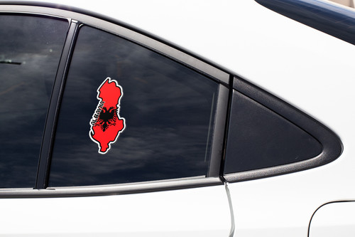 Albania Map Flag Sticker Decal