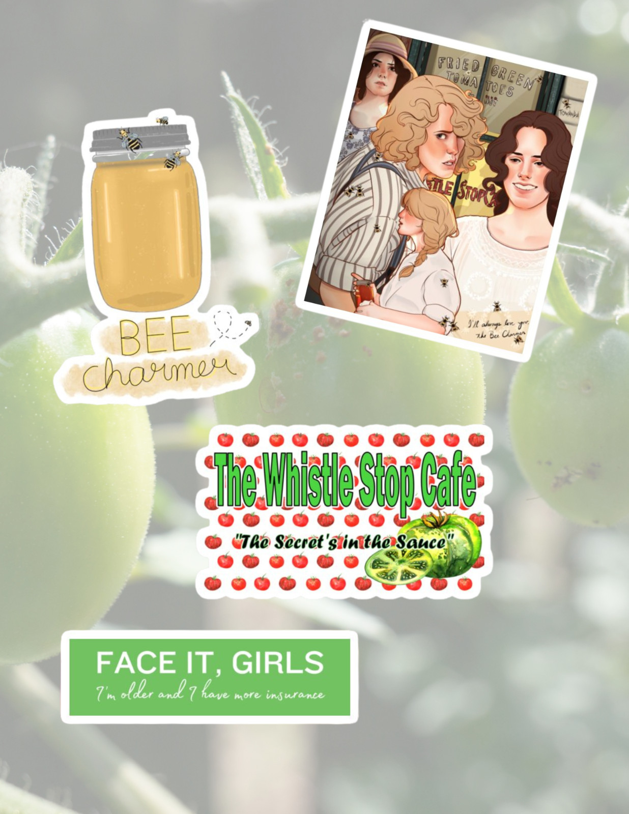 Fried Green Tomatoes 90's Movie 4pc Stickers Pack