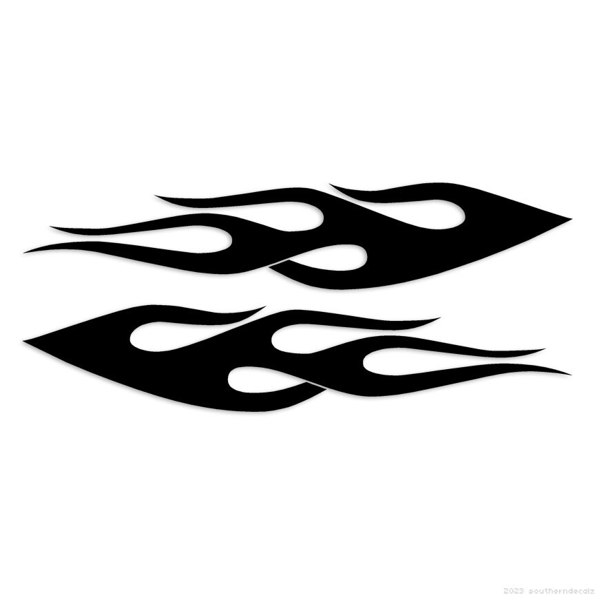 Pair Flames Fire – Decal Sticker – Multiple Colors & Sizes – ebn7284