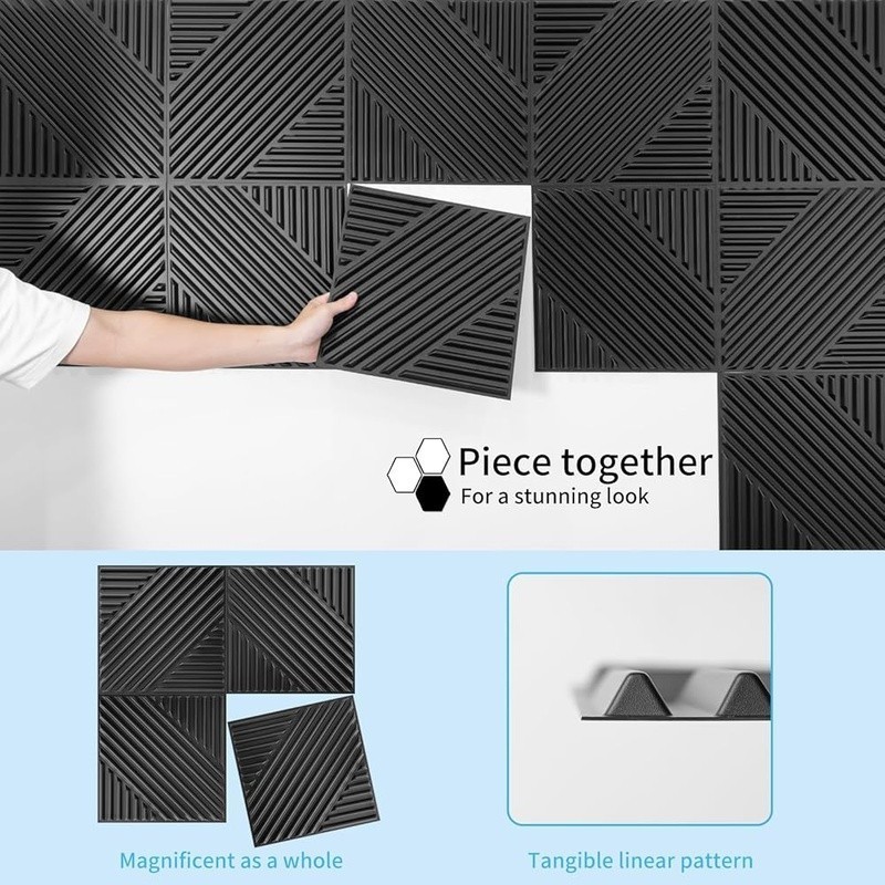 3D Textured PVC Wall Panels DIY Accent Panels Easy Install Home Office Decor New