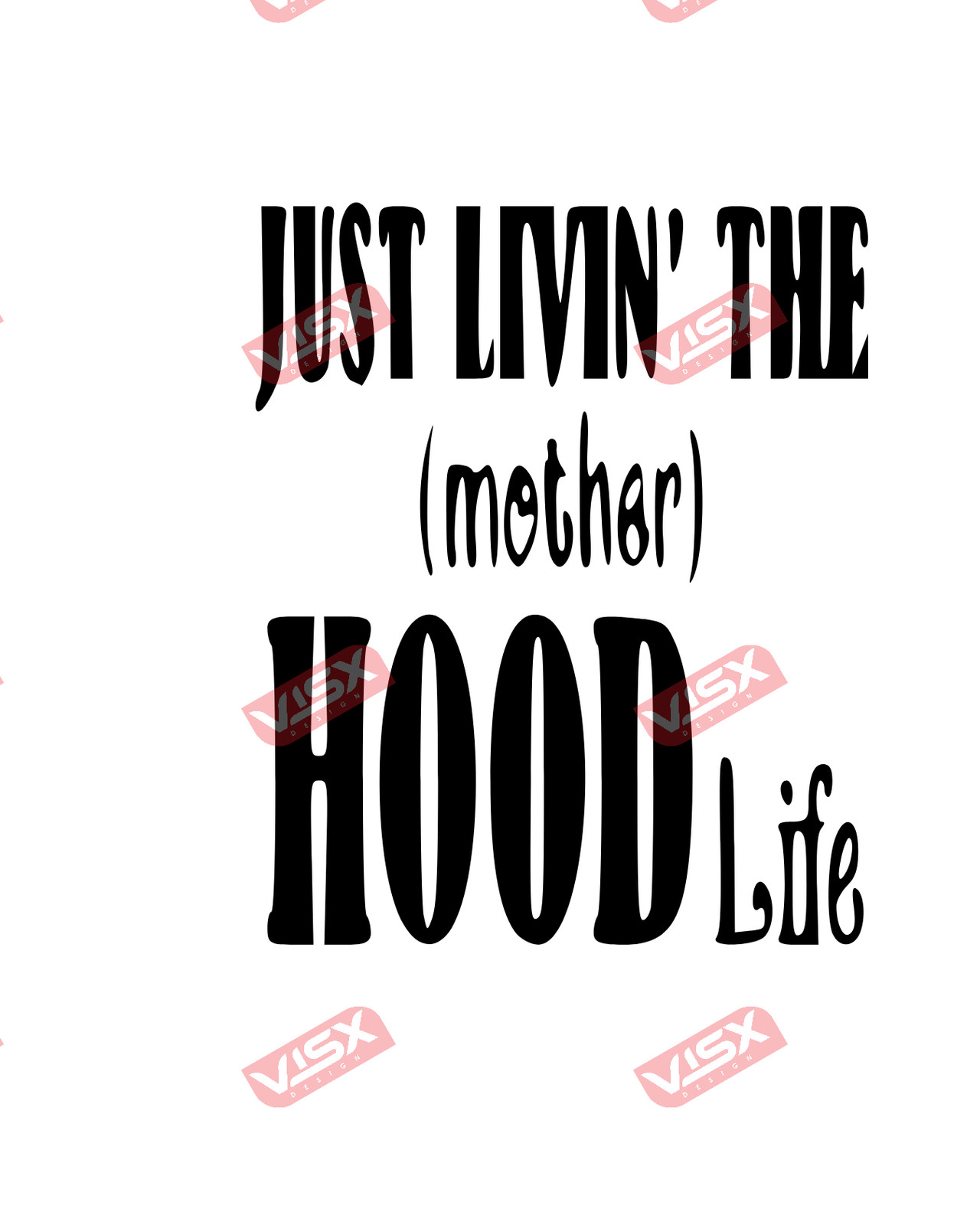 Just livin' the hood life decal sticker, funny car laptop vinyl window bumper